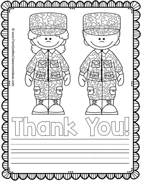 Fern Smith's Classroom Ideas Memorial Day Color for Fun Coloring Pages and Thank You Stationary Freebie at TpT!