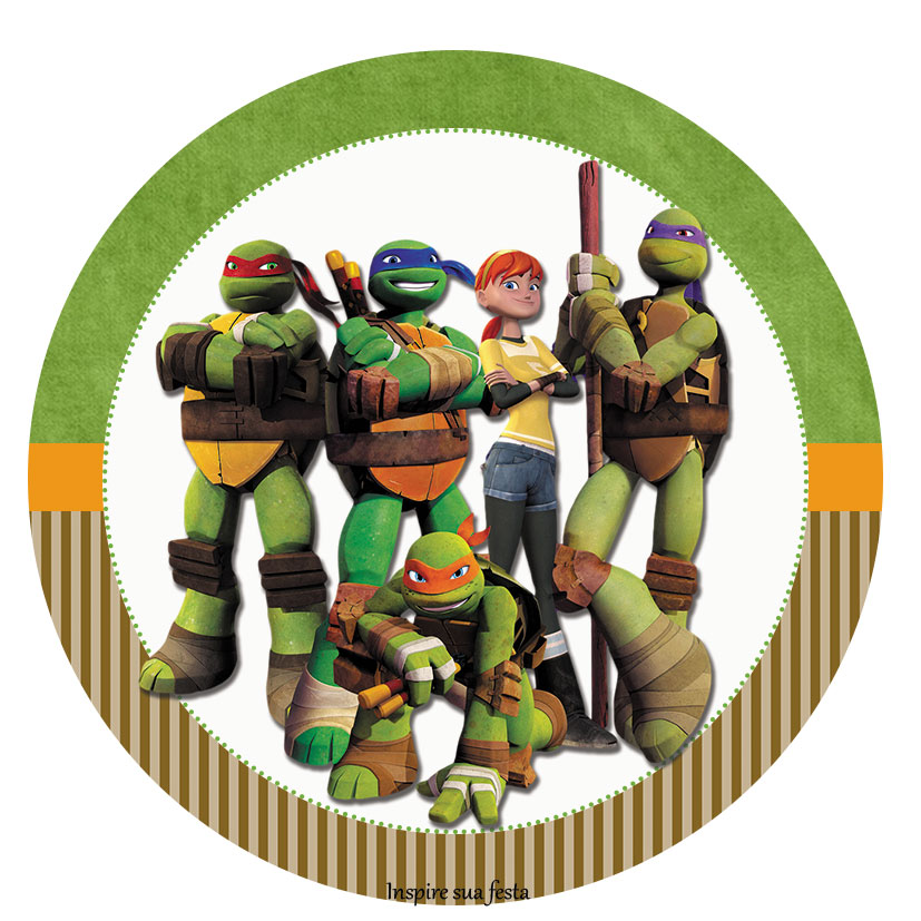Toppers o Etiquetas de Tortugas Ninja para Imprimir Gratis