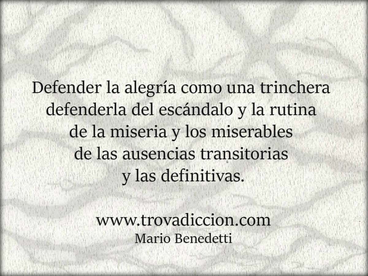Defensa de la alegría -Mario Benedetti