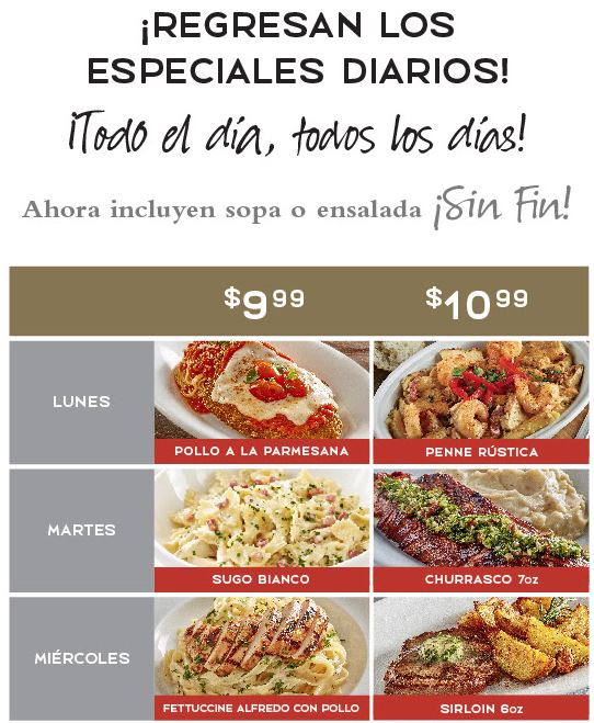 Ahorros Diarios Usando Cupones Romano's Macaroni Grill