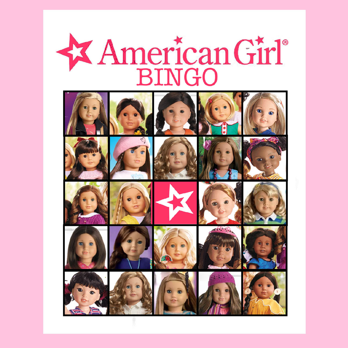 american girl bingo