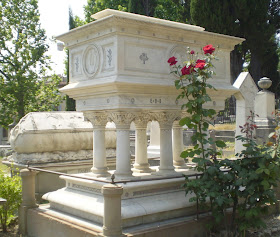 Elizabeth Barrett Browning's tomb in the Protestant English Cemetery in Florence