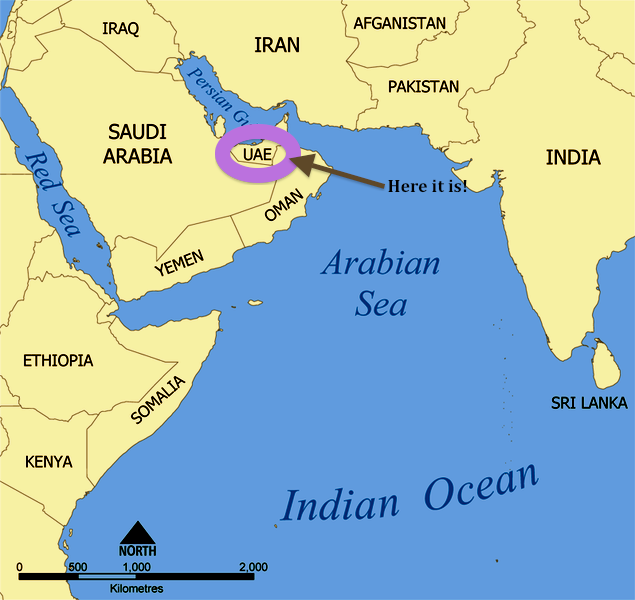 Dubai Saudi Arabia Map