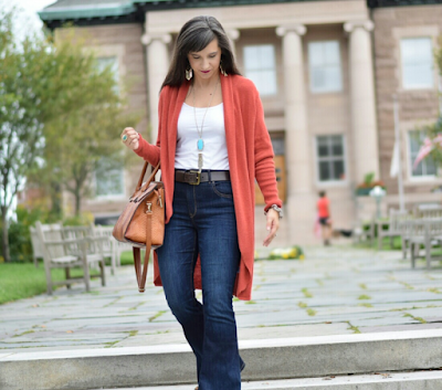 turquoise and orange for fall outfits