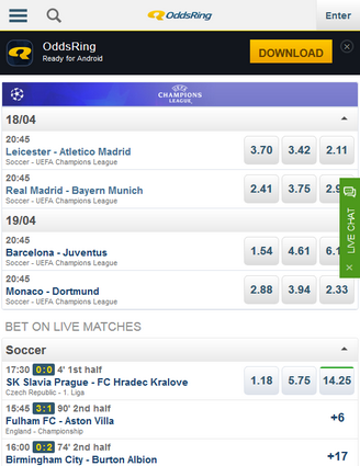 Oddsring Screenshot Oddsring Screen