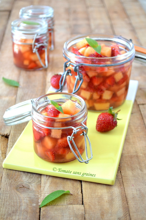 Soupe de melon et fraises