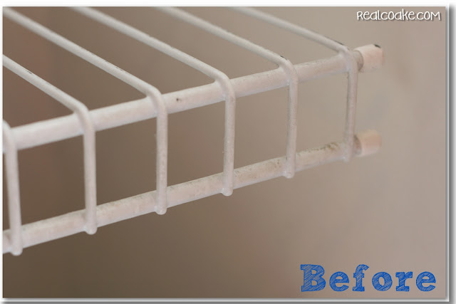 Fantastic and easy DIY Cleaning solution for how to clean wire shelves. #Cleaning #DIY #tips #RealCoake