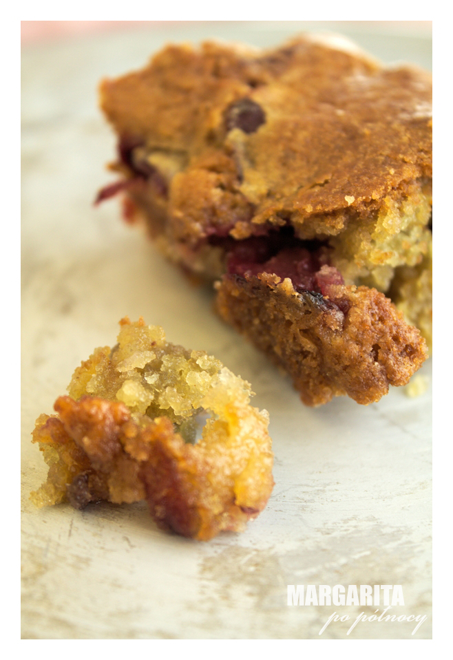 Blondies z wiśniami