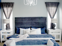 navy blue gray and white bedroom