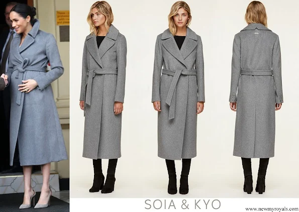 Meghan Markle wore Soia & Kyo Adelaida Ash Grey Coat