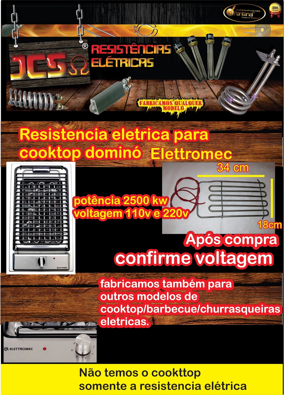 JCS resistencias elétricas resistencia eletrica churrasqueira cooktop