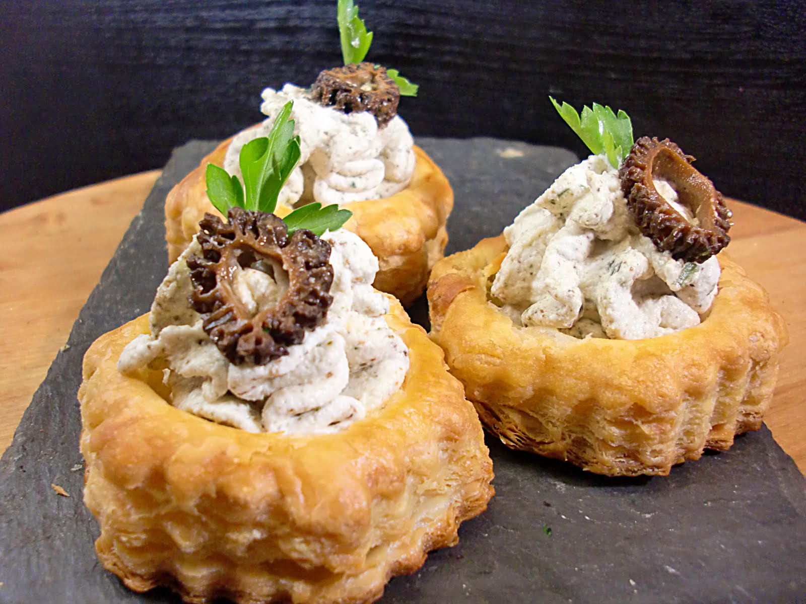 ChezWhat? morel mushroom mousse in a puff pastry cup is the best