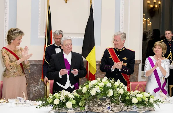 Queen Mathilde and King Philippe of Belgium hosted an state banquet in honor of German president Joachim Gauck and his partner Daniela Schadt