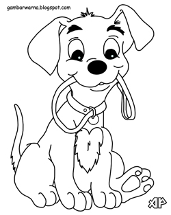 Mewarnai Anjing | Belajar Mewarnai Gambar