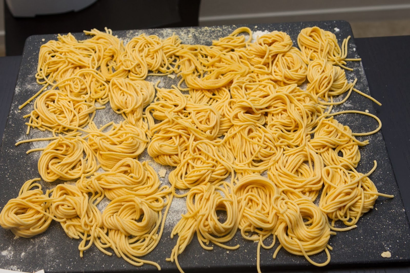 Having fun with cooking and eating Making Extruded Pasta