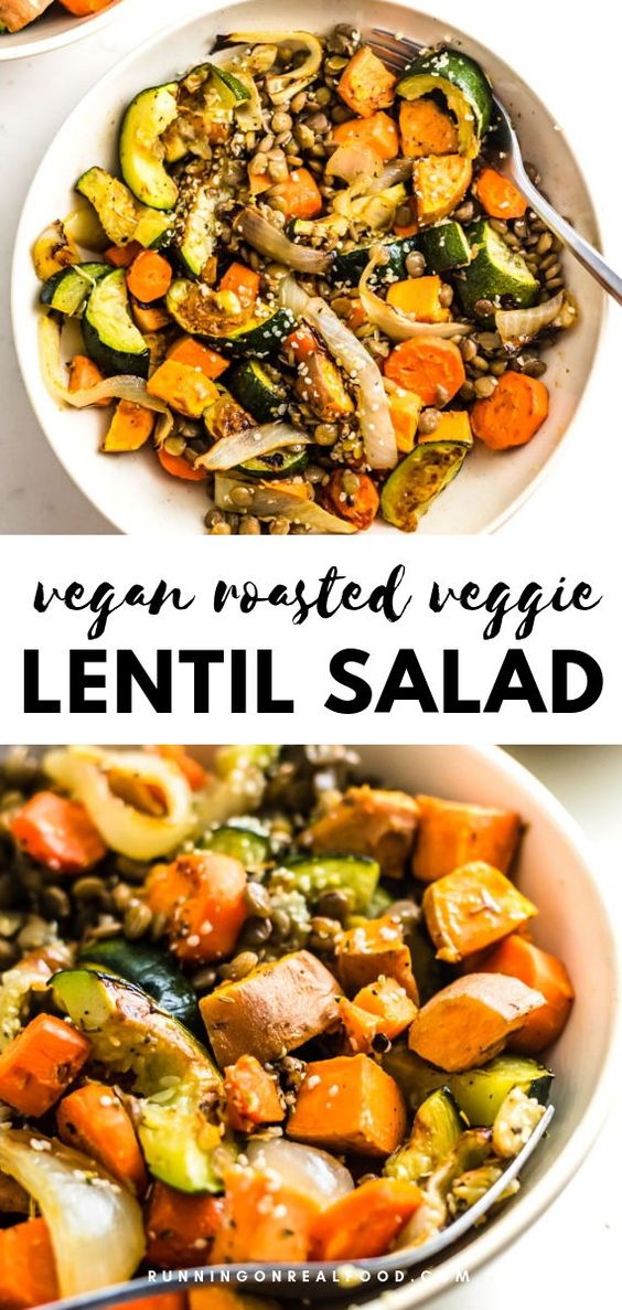 Roasted Vegetable Lentil Salad