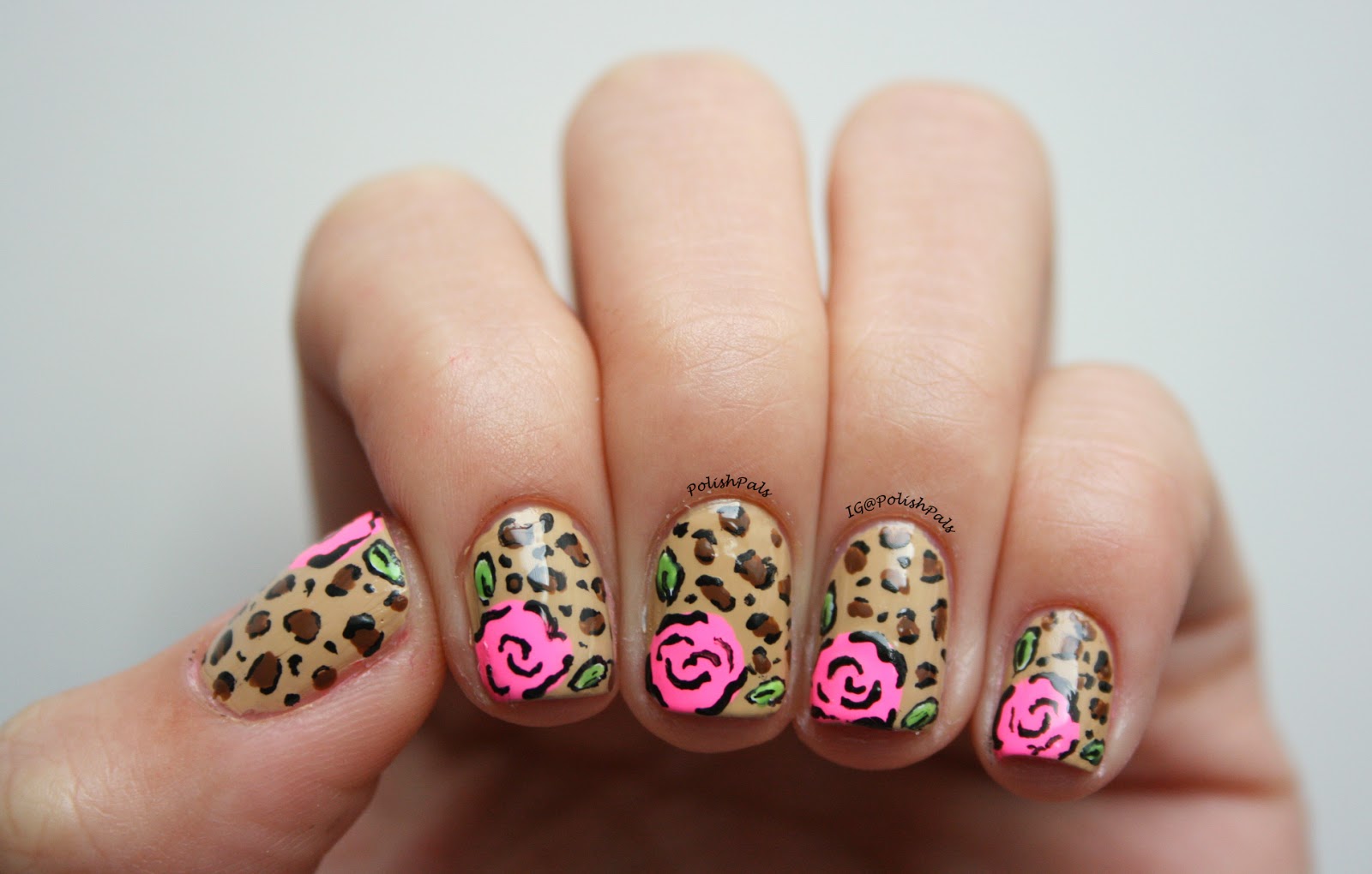Leopard and Rose Nail Art for Beginners - wide 10