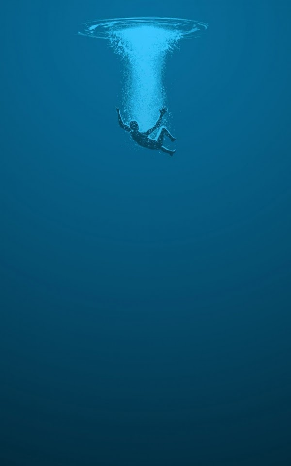 Man Drowning Blue Water Lockscreen  Galaxy Note HD Wallpaper