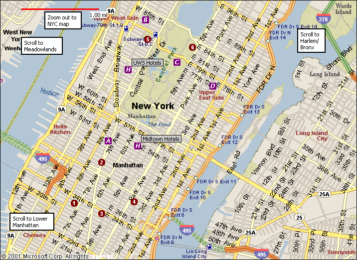 Map of Midtown Manhattan Area | Map of Manhattan City Pictures