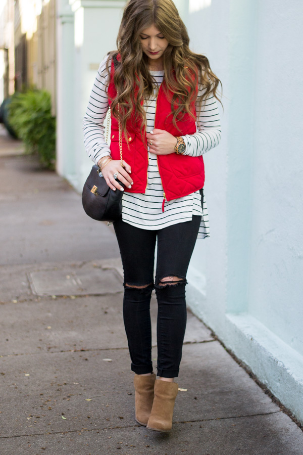 Red Puffer Vest Chasing Cinderella