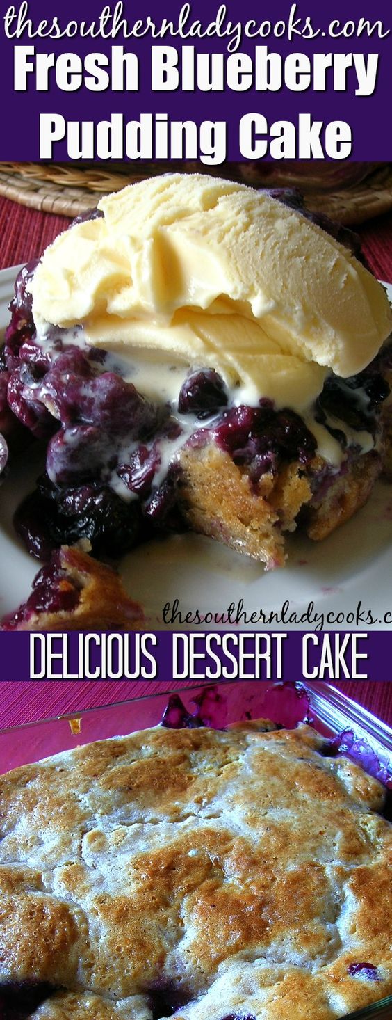 Fresh blueberry pudding cake healthy dinner recipe