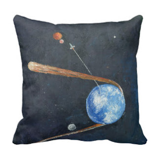  Space 1984 Pillow 16 x 16 by Pop Artist jzebraa
