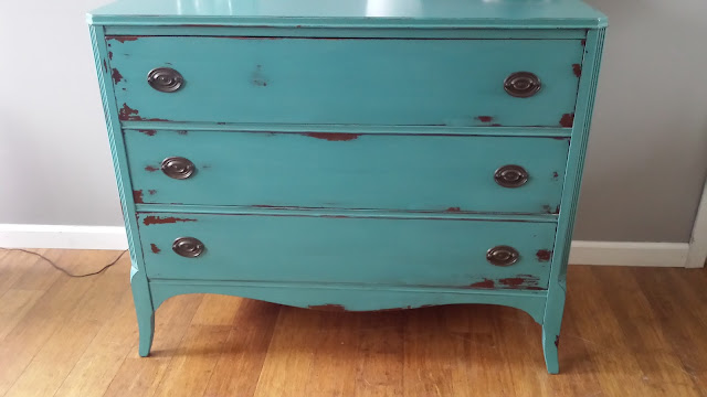 Teal turquoise vintage hepplewhite dresser