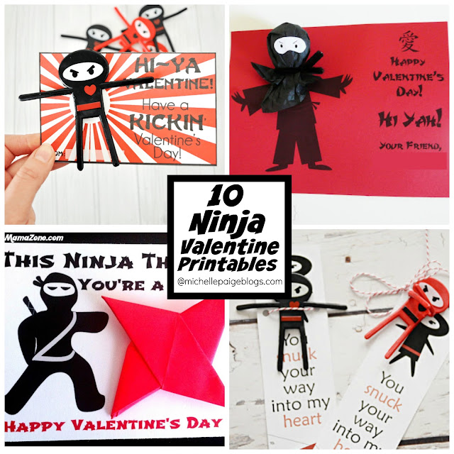 10 Free Ninja Printable Valentines @michellepaigeblogs.com