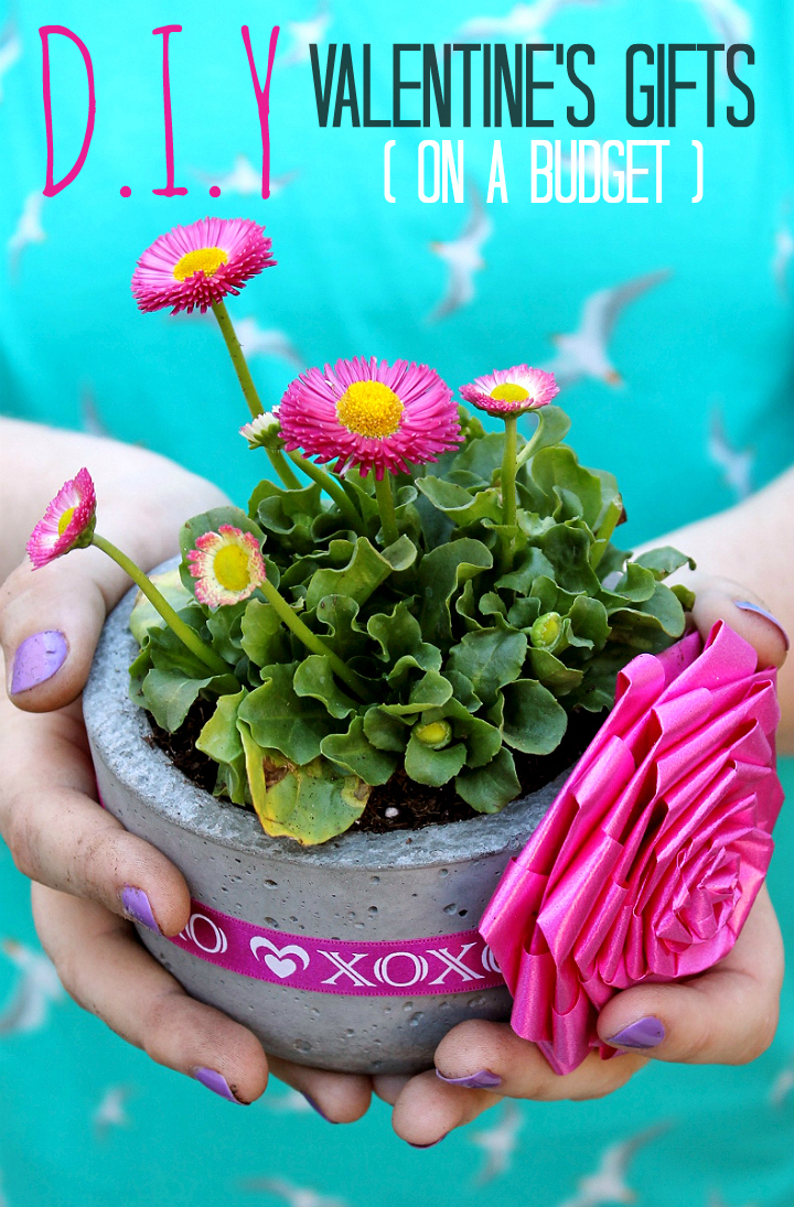 Do Valentine's on a budget. Do the 99. Amazing D.I.Y gift ideas for living Valentine's gifts from mason jar bulb planters to hand poured concrete planters. #99YourValentinesDay #DoingThe99 (AD)