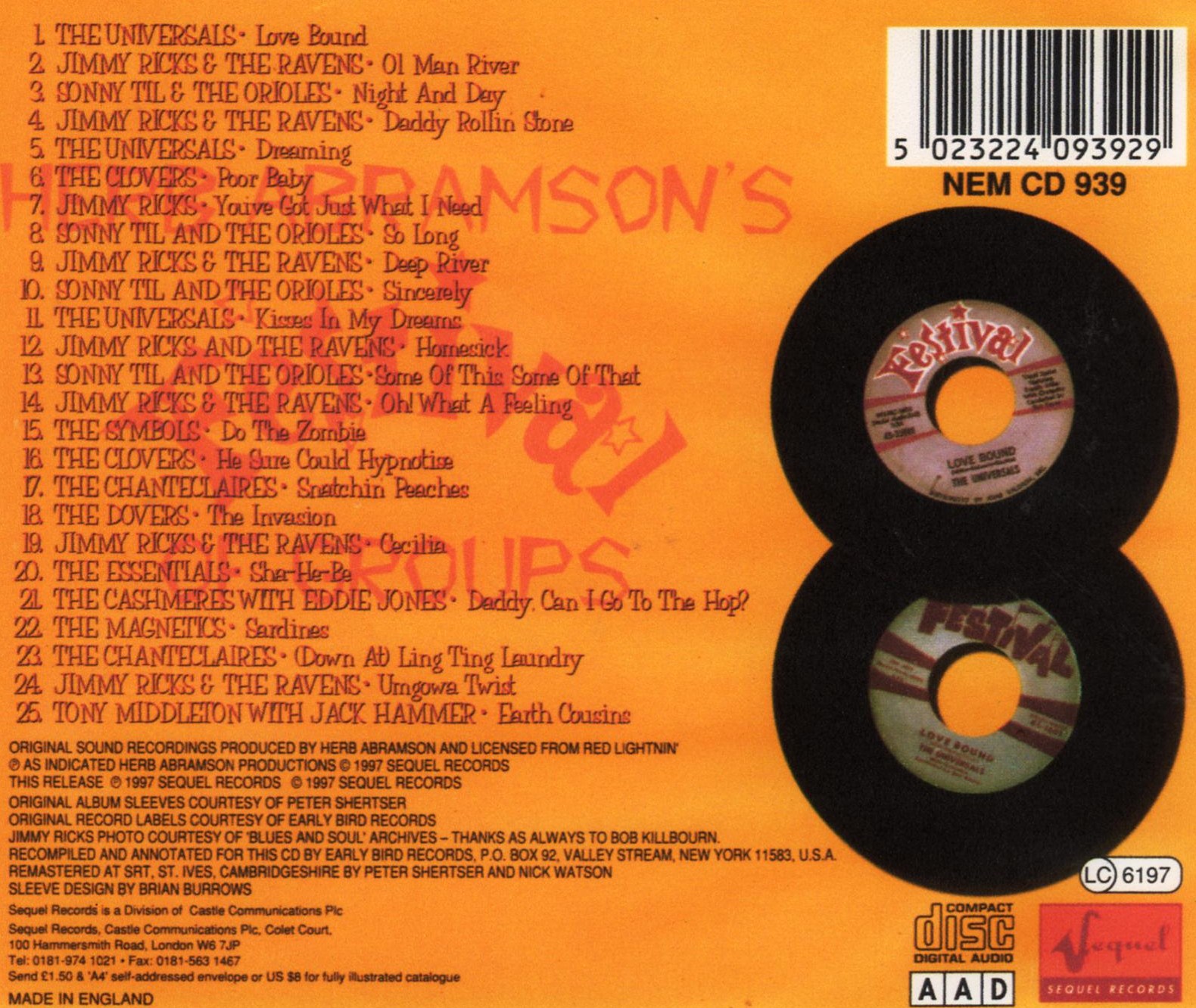 Doo Wop n Soul Oldies Herb Abramson's Festival Of Groups