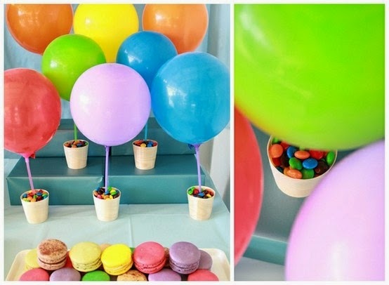 Globos y chuches en fiesta