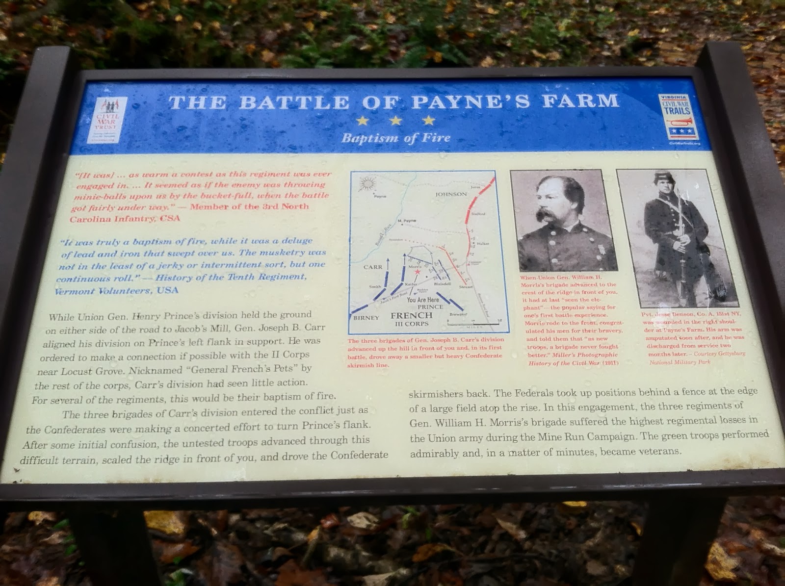 Battlefield Back Stories A Hike on the Payne's Farm Interpretive Trail