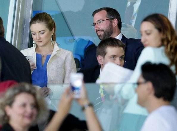 Prince Guillaume and Princess Stephanie is presently in Republic of San Marino in order to watch the Games of the Small States of Europe. Stephanie wore Diamond earrings