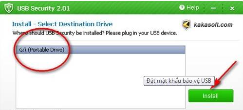 Installieren Sie den USB-Stick mit USB Sercurity