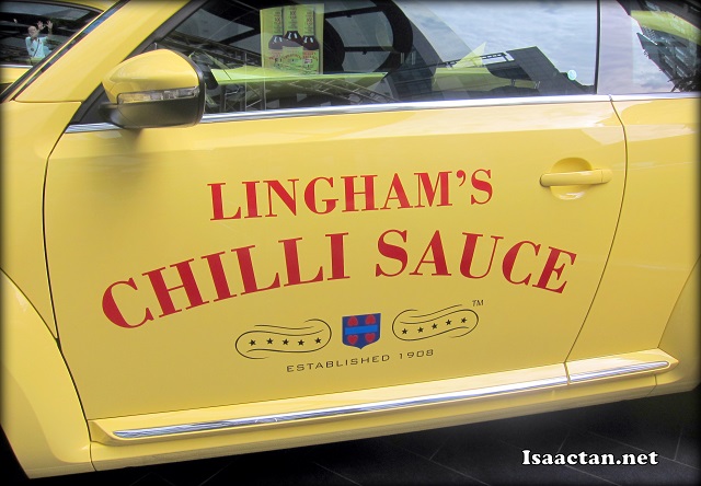 The Lingham's Chilli Sauce logo prominently featured on the side doors and back 