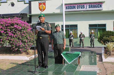 KASDIM KODIM SRAGEN PIMPIN UPACARA HARI SUMPAH PEMUDA KE 90
