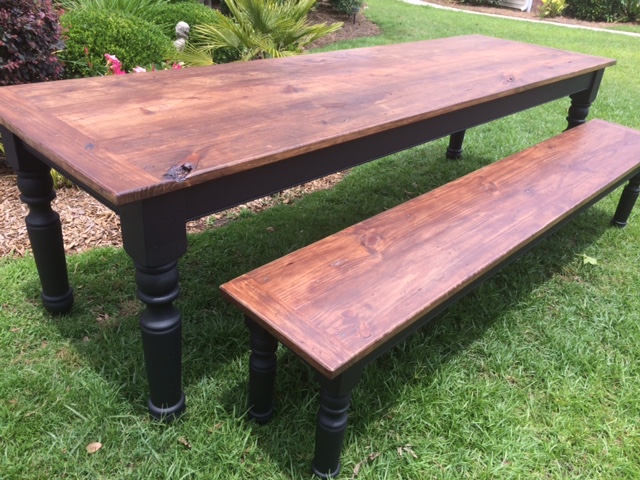 9Ft Farm table finished with "English Chestnut" top