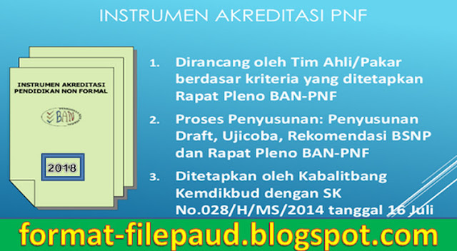 Download Instrumen Akreditasi Paud Terbaru 2018 Pnf