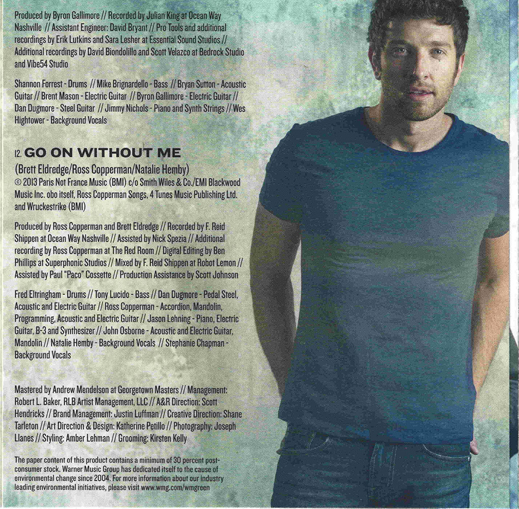 Encarte Brett Eldredge Bring You Back Encartes Pop