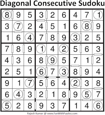 Answer of Diagonal Consecutive Sudoku (Daily Sudoku League #133)