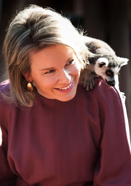 Queen Mathilde and King Philippe of Belgium with their children, Crown Princess Elisabeth, Prince Gabriel and Prince Emmanuel  visited animal park at the Pairi Daiza