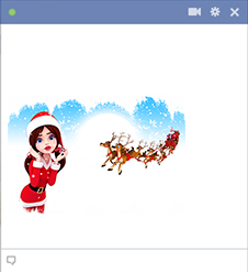 Cute Christmas Girl Facebook Emoticon