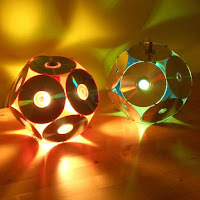 lamparas con cds reciclados