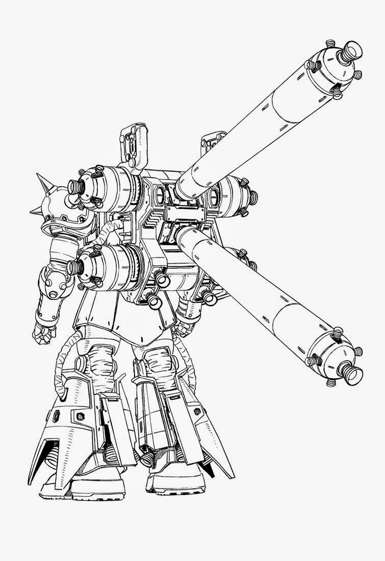 Zaku Lineart : Gundam thunderbolt series line art kits
