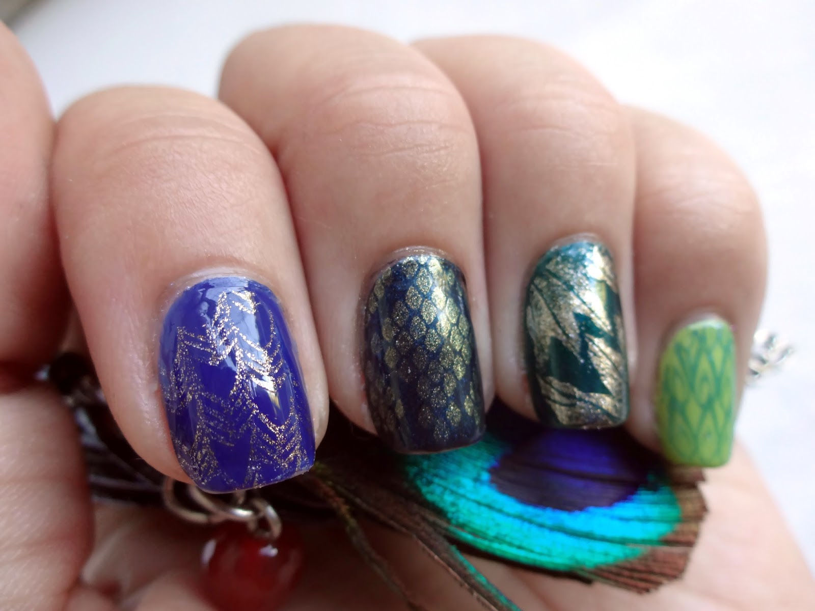 Scales and Feathers Nail Art