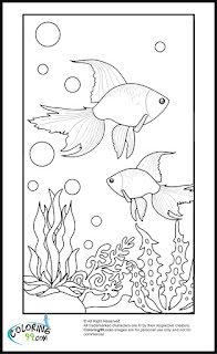 easy goldfish coloring page for kids