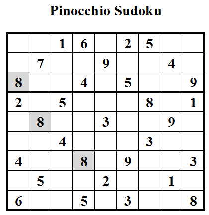 Pinocchio Sudoku (Daily Sudoku League #3)