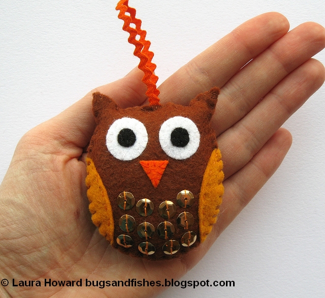 Bugs and Fishes by Lupin How To Felt Owl Ornaments