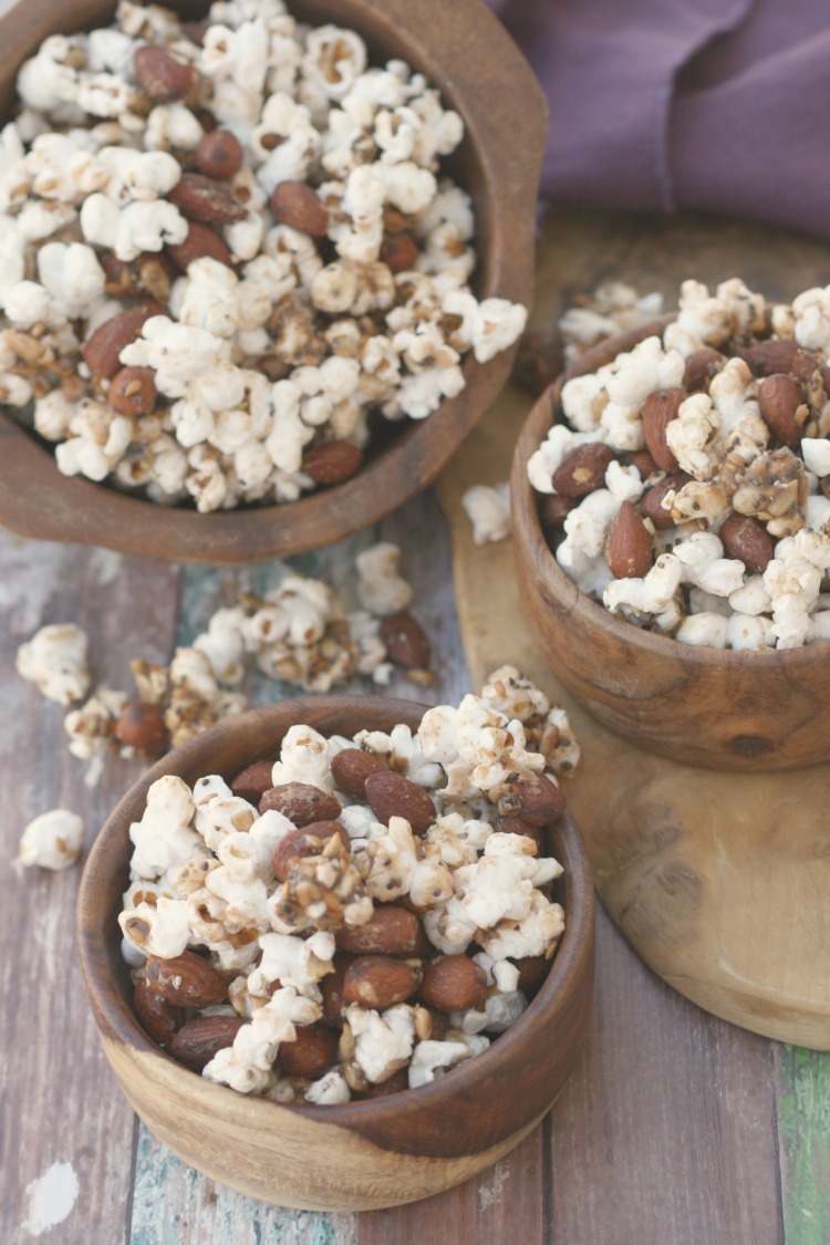 Spiced Almond Popcorn Snack Mix | #CelebrateAlmonds