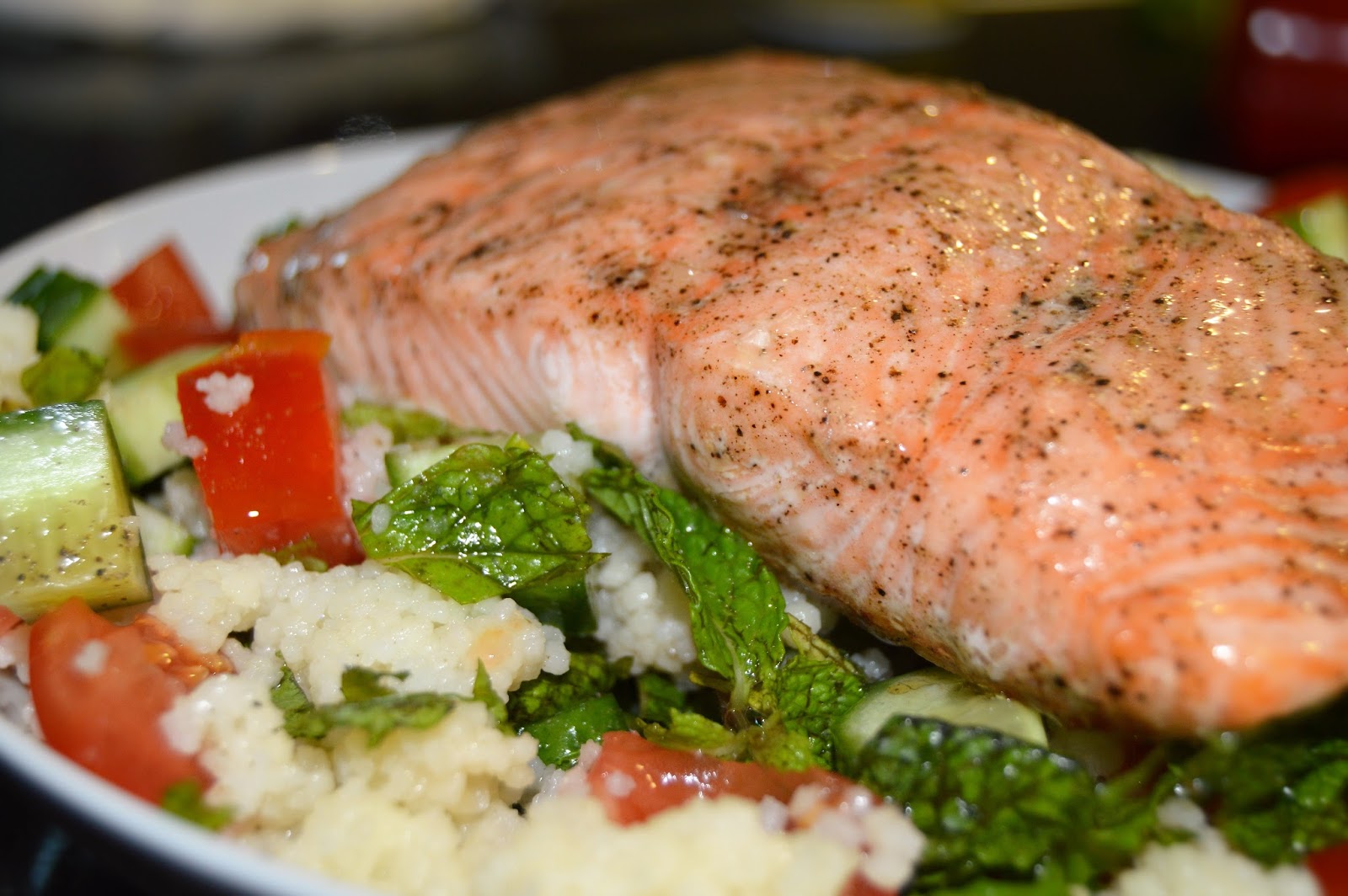 NouJi Creations Salmon and Couscous Salad